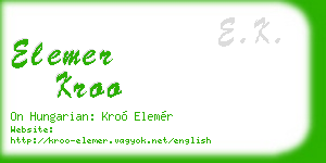 elemer kroo business card