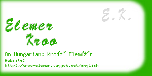 elemer kroo business card